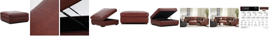 Furniture Thaniel 44" Leather Storage Ottoman, Created for Macy's